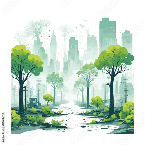 Car pollution vector illustration