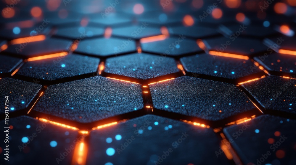 abstract animation of futuristic surface with hexagons 3d render sci fi background design with bokeh effect seamless looped vide abstract animation of futuristic surface with hexagons 3d render sci fi background design with bokeh effect seamless looped vide