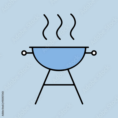 Grill BBQ cookout vector isolated icon