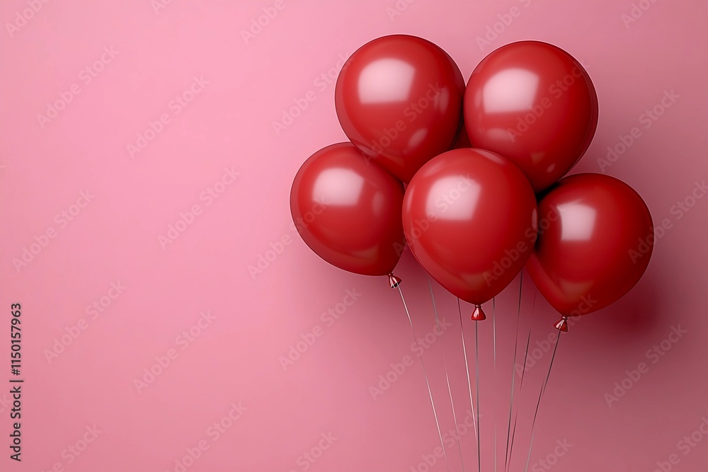 custom made wallpaper toronto digitalFestive red balloons floating against a pink background for celebrations and events. Generative AI