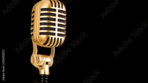 Golden Retro Microphone: A ...