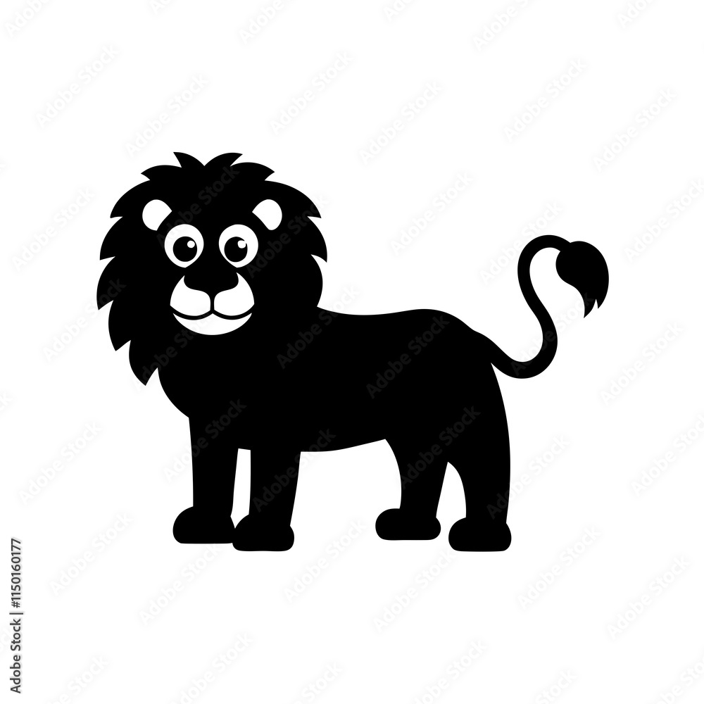 Lion cartoon vector silhouette Lion cartoon vector silhouette