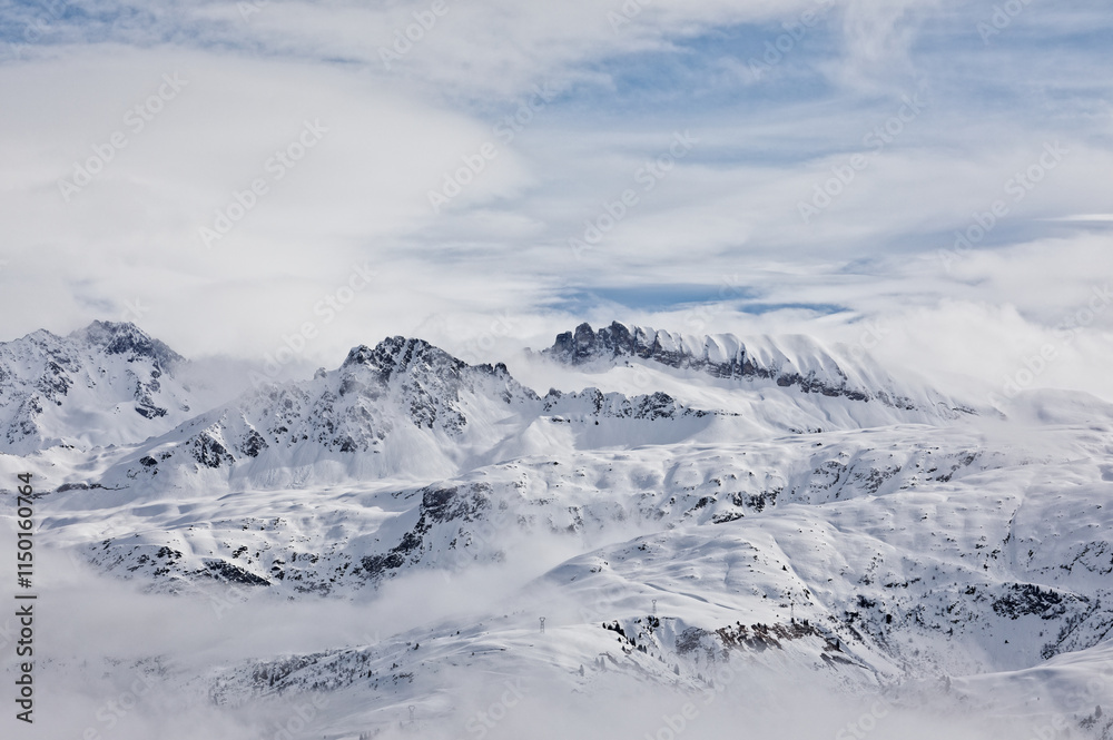 Alpes l'hiver, vue depuis les Saisies Alpes l'hiver, vue depuis les Saisies