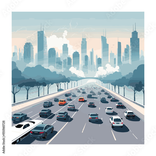 Car pollution vector illustration