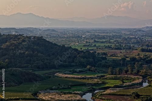Vue sur la région du Triangle d'or (Thailande)
