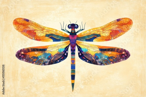 Stunning Geometric Dragonfly Artwork Display