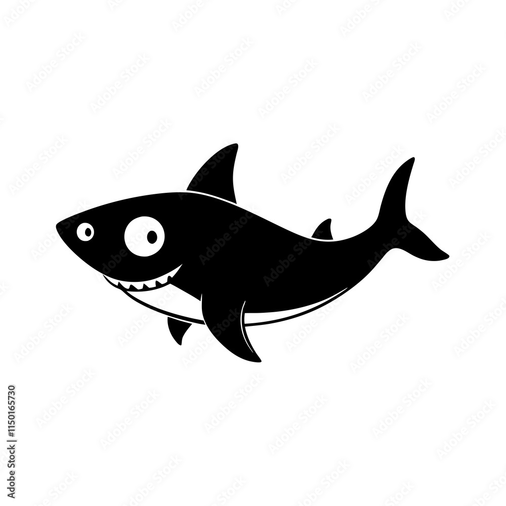 Shark cartoon vector silhouette Shark cartoon vector silhouette