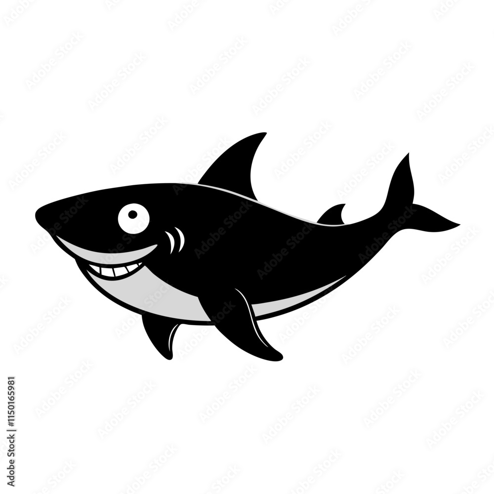 Shark cartoon vector silhouette Shark cartoon vector silhouette
