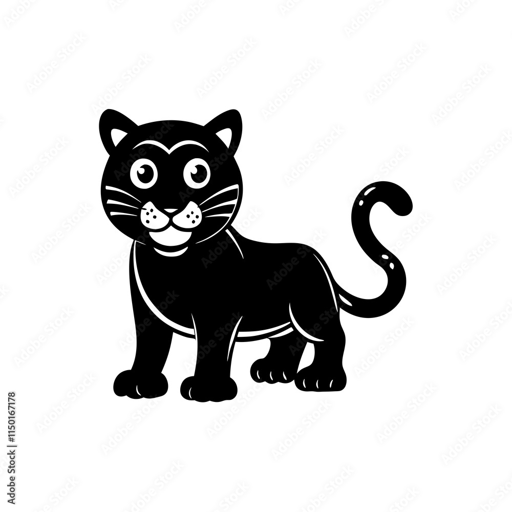 Tiger cartoon vector silhouette Tiger cartoon vector silhouette