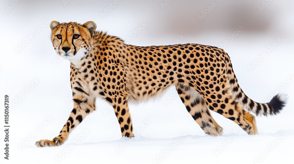 Fototapeta premium beautiful cheetah clipart isolated on a white background cheetah
