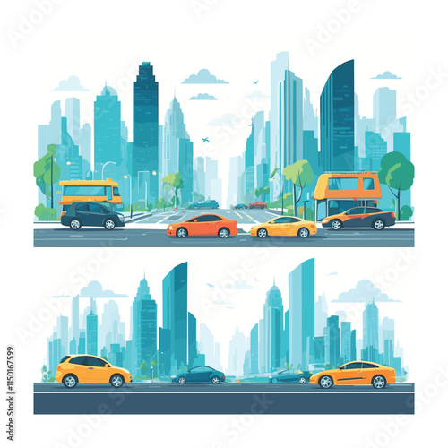 Car pollution vector illustration