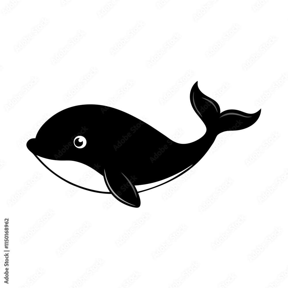 Whale cartoon vector silhouette Whale cartoon vector silhouette
