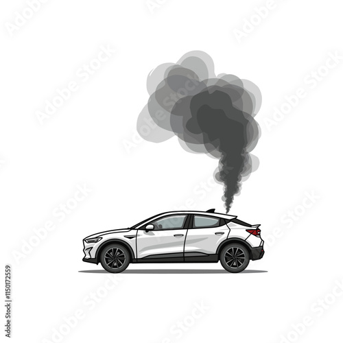 Car pollution vector illustration