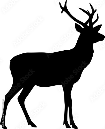 deer silhouette vector with white background