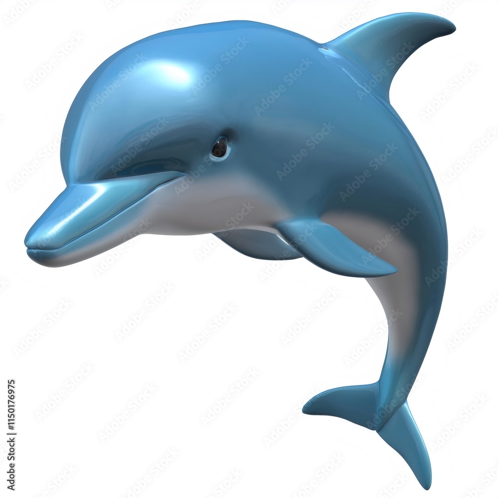 Playful cartoon dolphin jumping out of the water, perfect for children's projects and marine life themes Playful cartoon dolphin jumping out of the water, perfect for children's projects and marine life themes