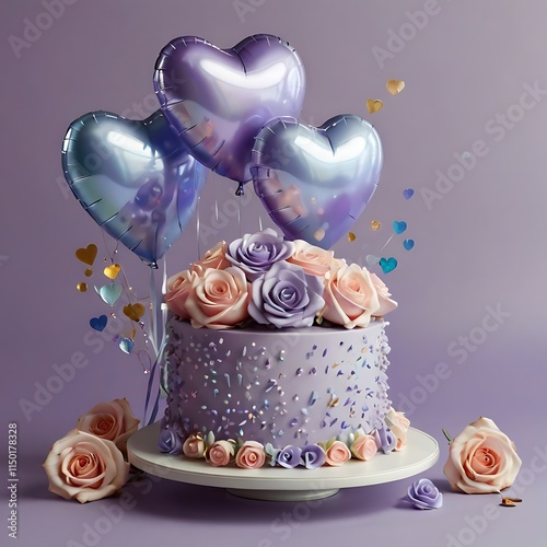 Levender color  cake isolated photo