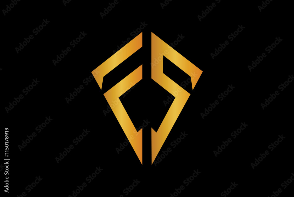 Elegant Diamond shape Letter FS Logo Design. Initial Luxurious FS Logo Template Elegant Diamond shape Letter FS Logo Design. Initial Luxurious FS Logo Template