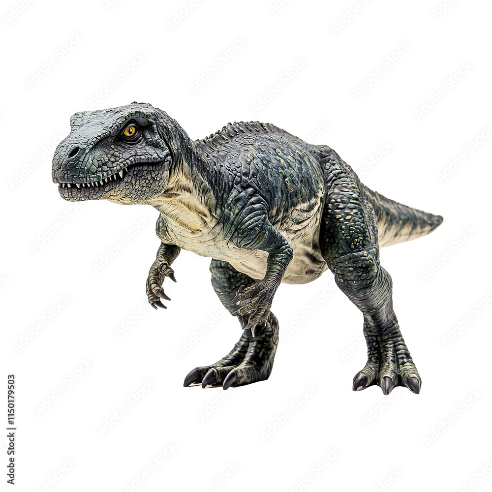 Fototapeta premium Angled view full body shot of an extremely perfect looking single Gorgosaurus animal isolated on a white transparent background