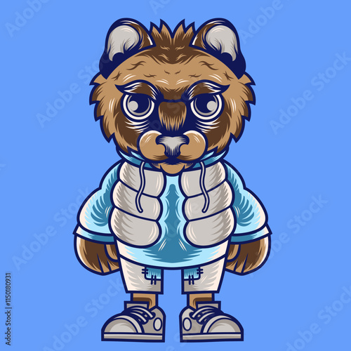 Mascot character design cartoon of ferret