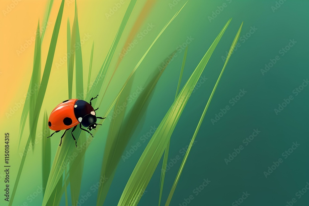 Fototapeta premium ladybug on grass