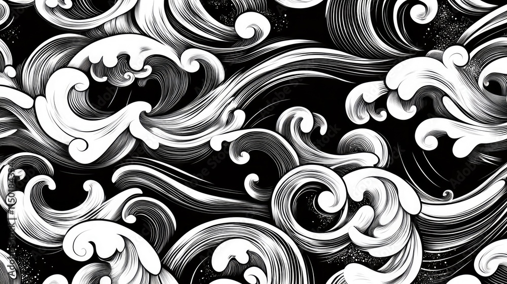 Fototapeta premium seamless pattern white waves