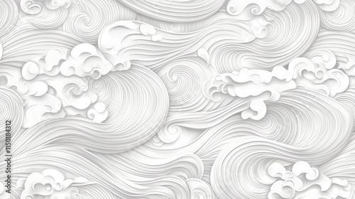seamless pattern white waves