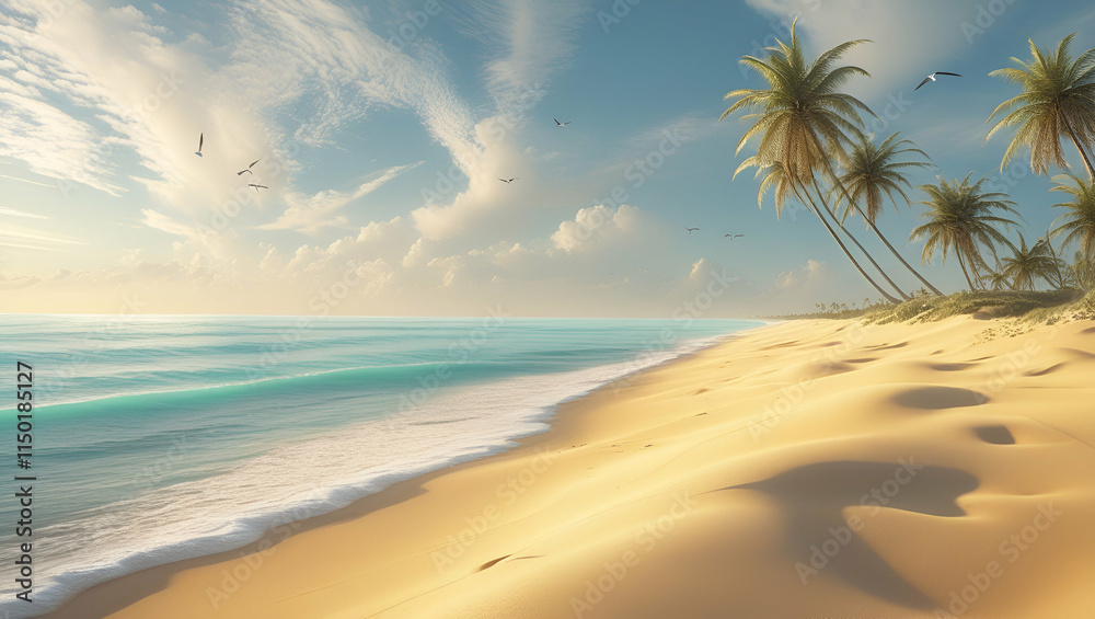 Title: Dreamlike and Surreal Beach Scene
Title: Dreamlike and Surreal Beach Scene