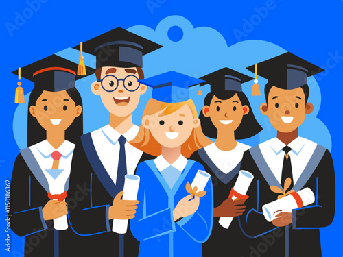 group of students in graduation gown