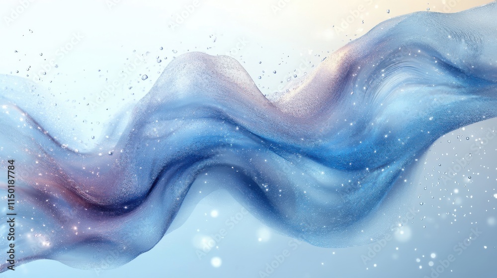 Obraz premium illustration of abstract wave with water dro