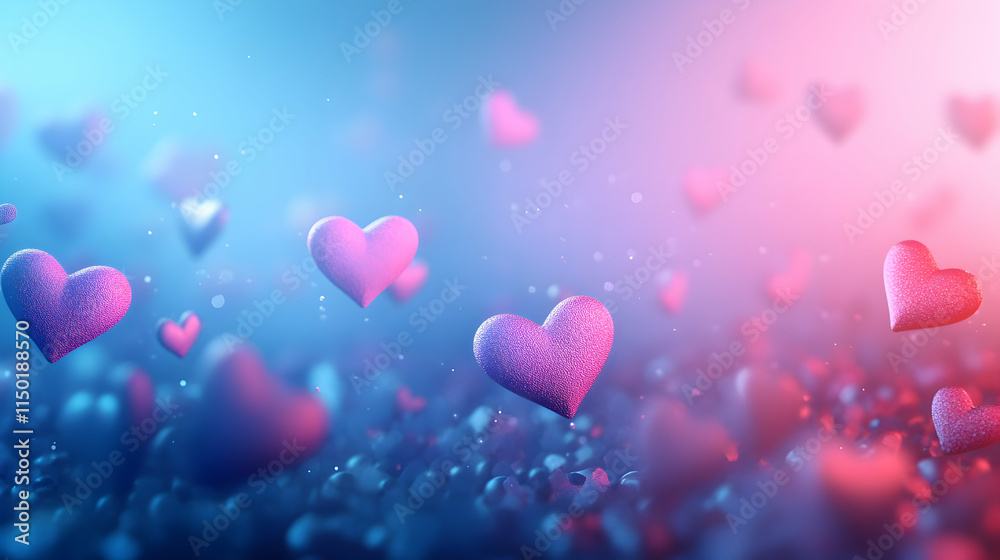 Colorful hearts floating in a dreamy background, symbolizing love and affection. Colorful hearts floating in a dreamy background, symbolizing love and affection.