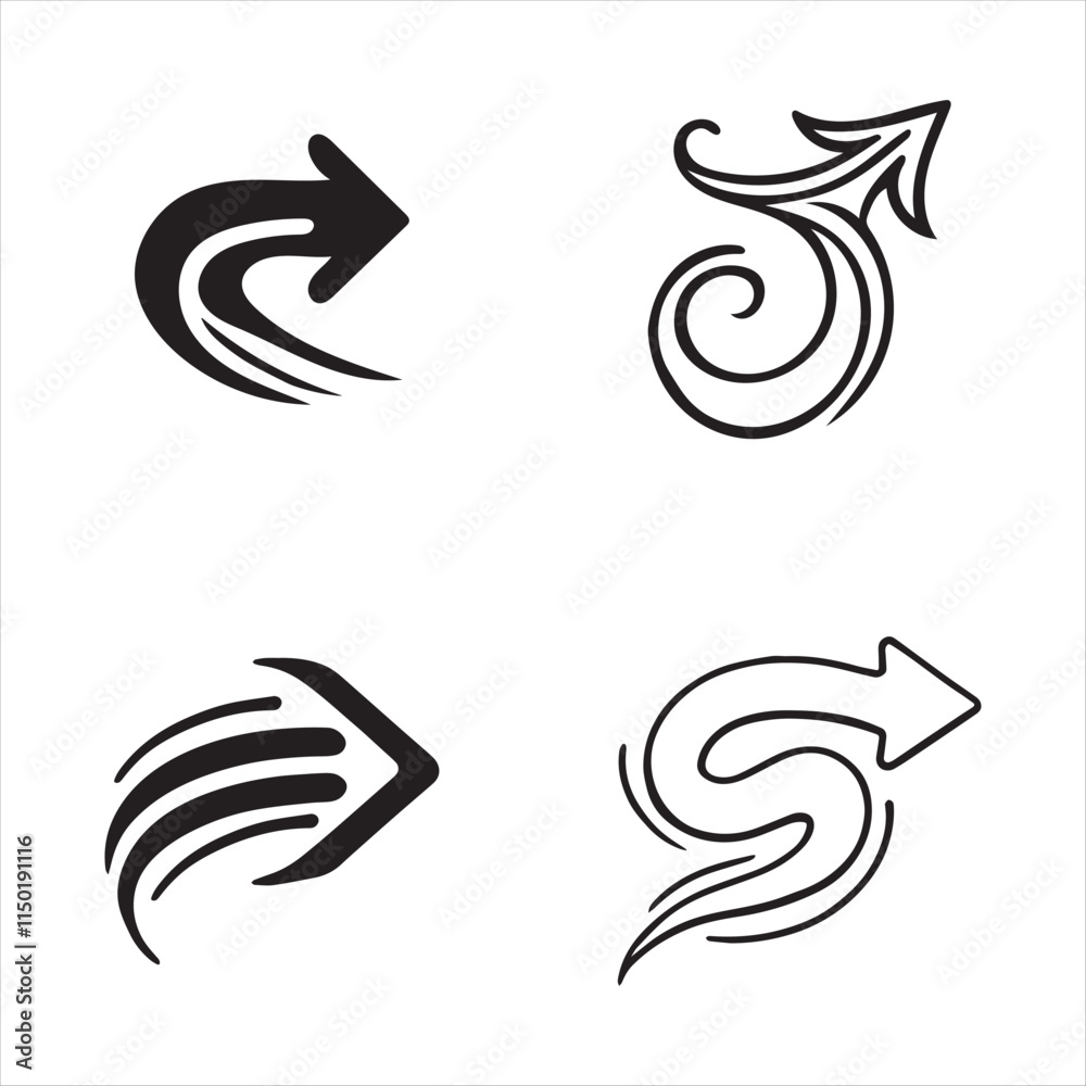 Set of arrows, arrows different. Arrow icon. Vector eps illustration on a white background Set of arrows, arrows different. Arrow icon. Vector eps illustration on a white background