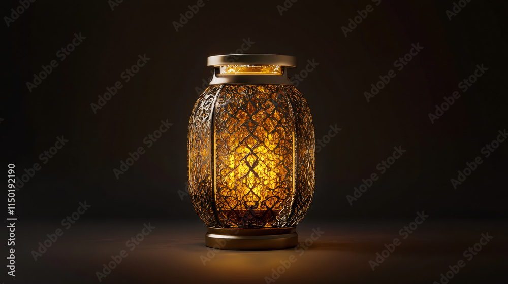 Golden lantern emitting warm light, creating a serene atmosphere for ramadan, the holy month of fasting and prayer Golden lantern emitting warm light, creating a serene atmosphere for ramadan, the holy month of fasting and prayer