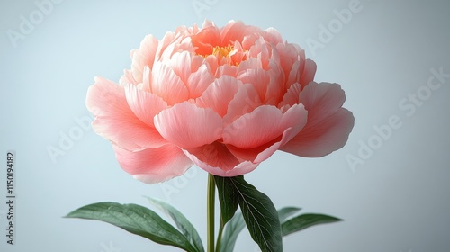 photo of a peony isolated on a white background peony