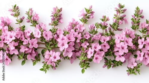 photo of a pink thyme isolated on a white background pink thyme