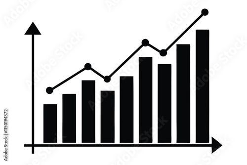 organic traffic graph line art vector illustration. EPS File