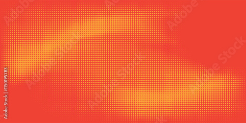 Dots halftone orange color pattern gradient texture with technology digital background. Dots pop art comics with summer background.