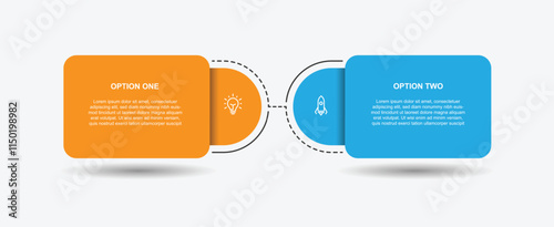2 step table infographic template can be used for workflow, business information and web graphic design 