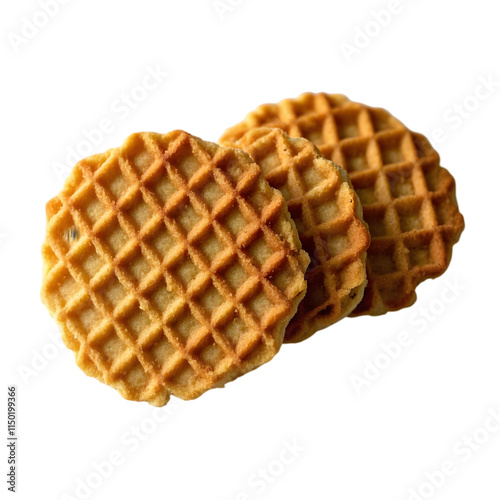 Baked Homemade Crispy Pizzelles on transparent background photo