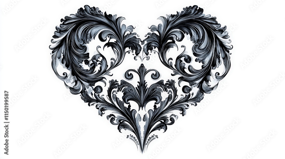 Fototapeta premium Elegant heart art a minimalist concept