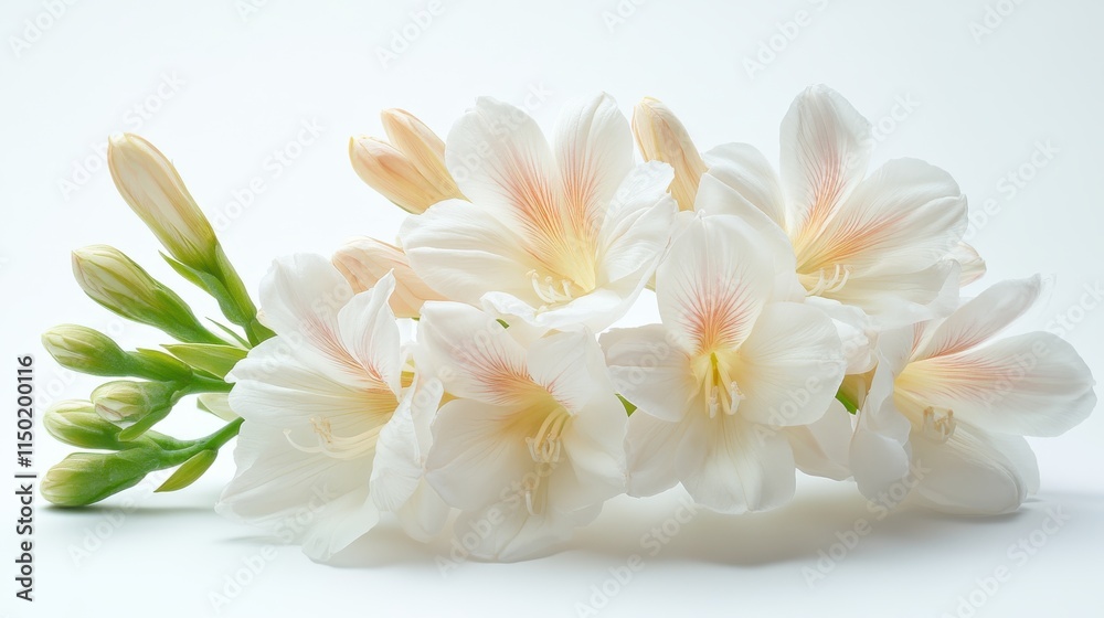 Fototapeta premium tuberose close up stock image isolated on a white background tuberose