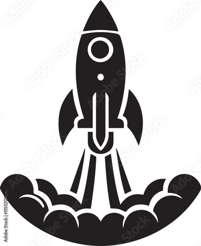 rocket silhouette vector icon illustration. EPS File