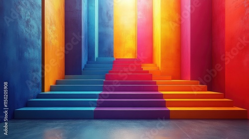 illustration of abstract 3d boards with place for te