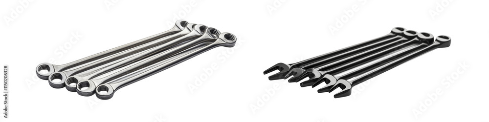 A set of six pliers with a black handle and a silver handle A set of six pliers with a black handle and a silver handle