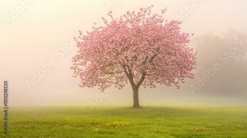 Wallpaper Mural Soft-focus spring blossom tree in morning mist Torontodigital.ca