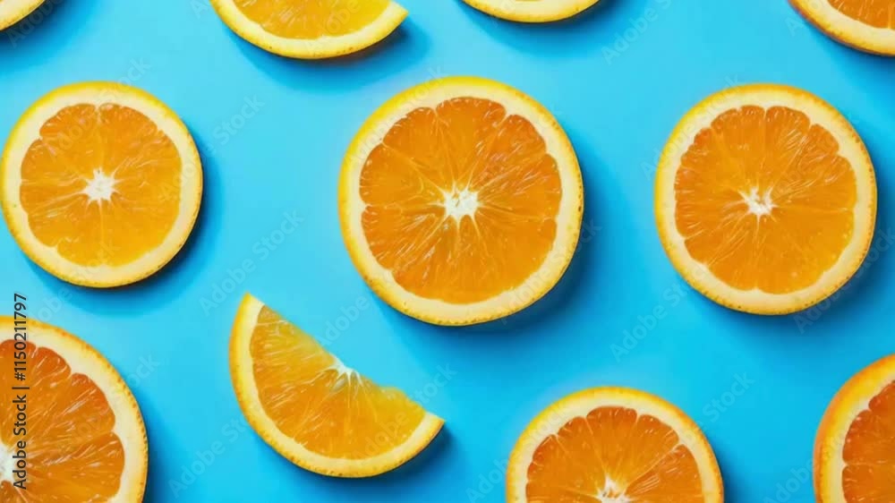 Sliced Oranges on Blue Background
Sliced Oranges on Blue Background