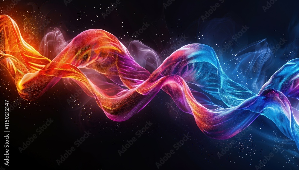 Fototapeta premium Colorful Intertwined Helixes in Motion
