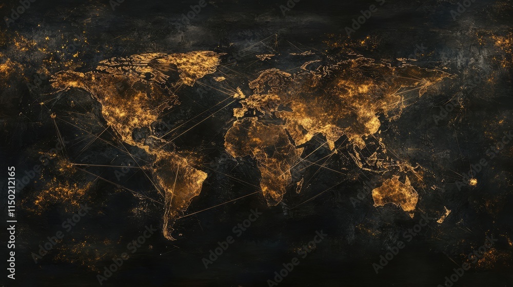 Welt mit vernetzten Länder mit dunklen Hintergrund Welt mit vernetzten Länder mit dunklen Hintergrund