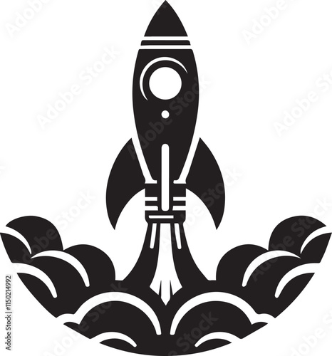 rocket silhouette vector icon illustration. EPS File