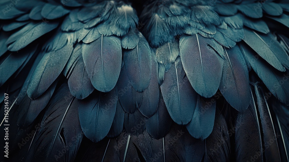 Fototapeta premium Dark, textured feathers showcasing intricate patterns and rich hues.