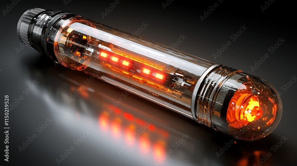 Futuristic glowing glass tube technology concept Futuristic glowing glass tube technology concept